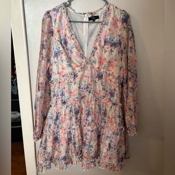 Lulu's Multicolor Floral Ruffle Mini Dress - Picture 3 of 6